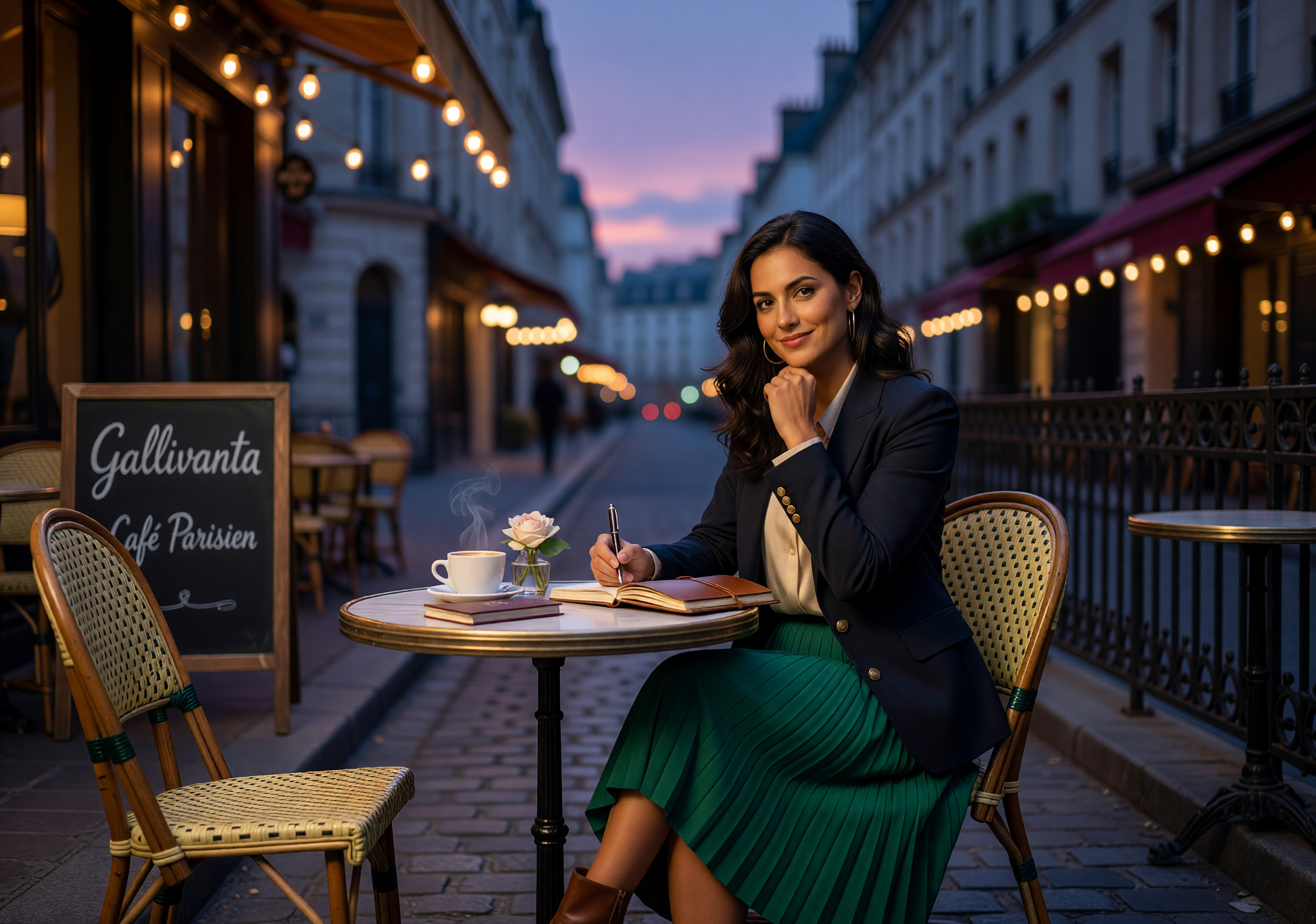 Solo female traveler enjoying a café date alone in Paris with confidence and style