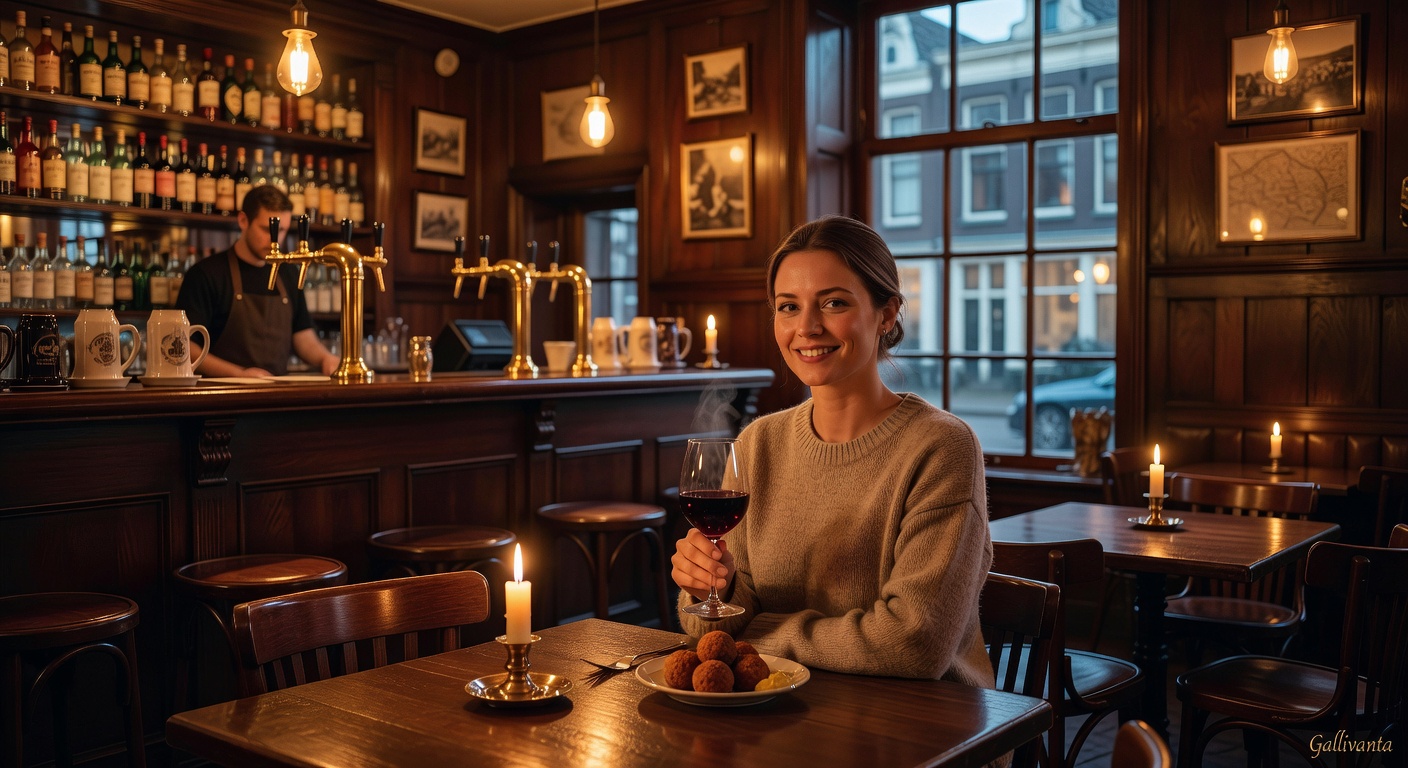 Cozy brown café in Amsterdam perfect for a first date