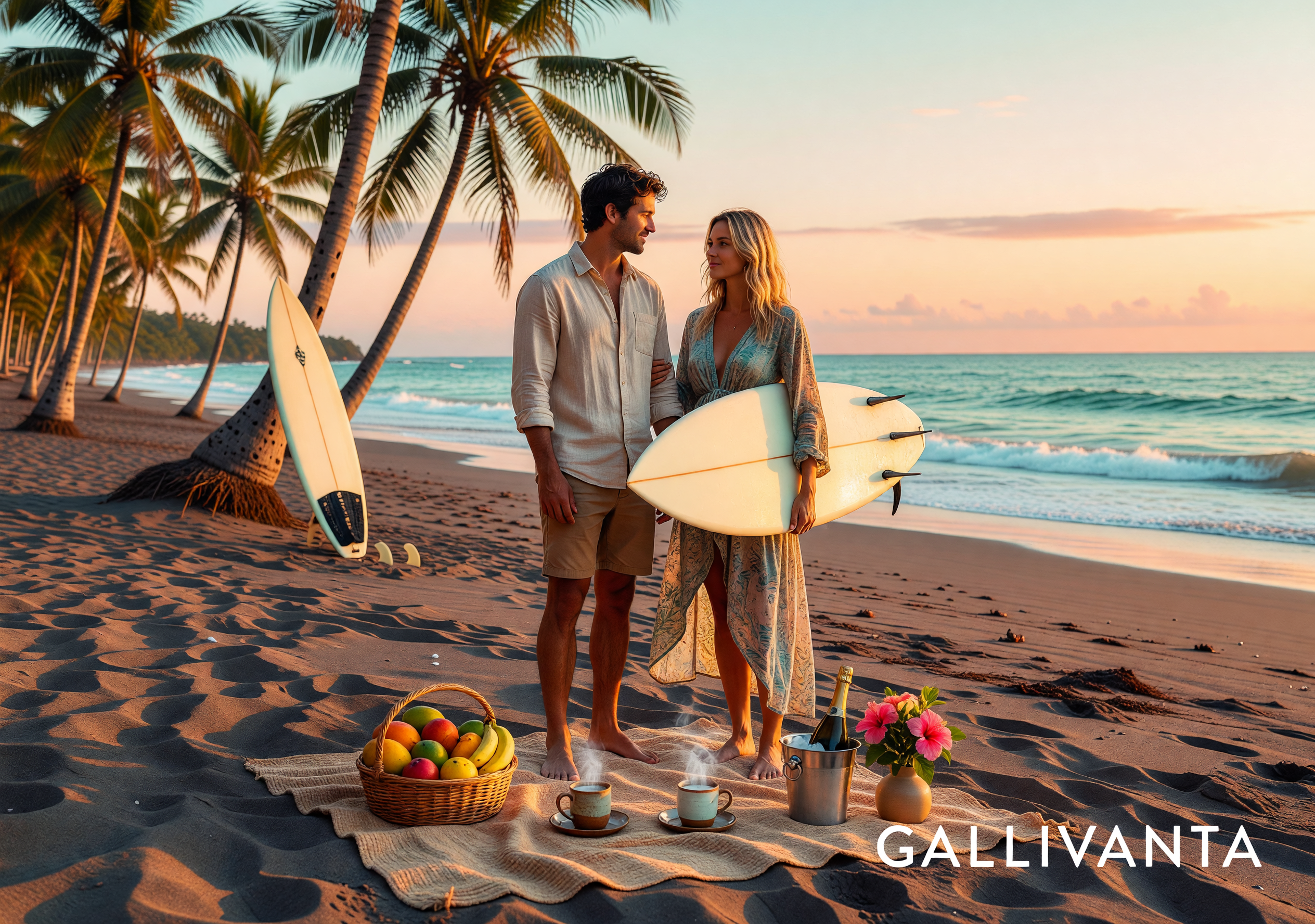 Tamarindo beach sunset surf date scene for Costa Rica dating travelers