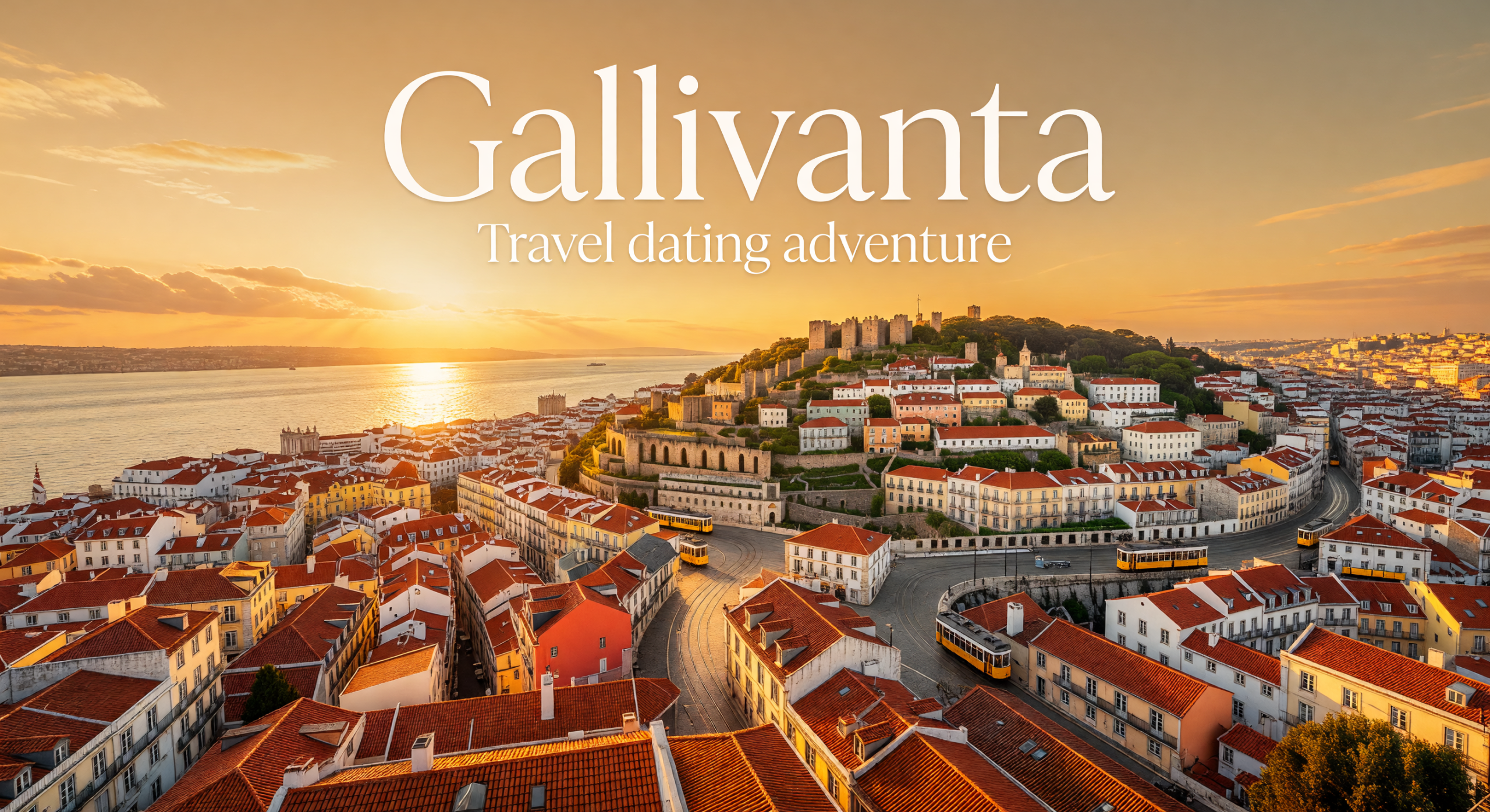 Panoramic view of Lisbon terracotta rooftops at sunset - Lisbon date spots for solo travelers