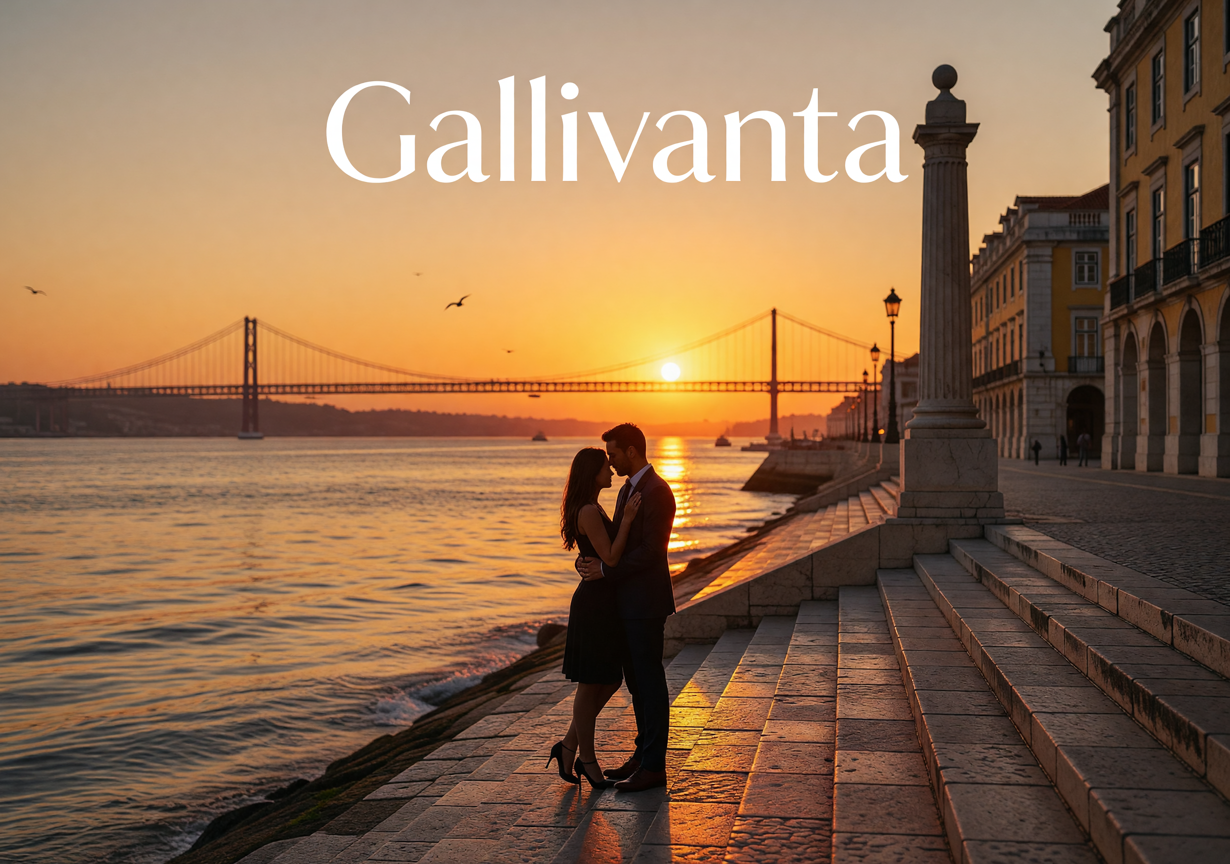 Lisbon sunset view from a miradouro for an evening date