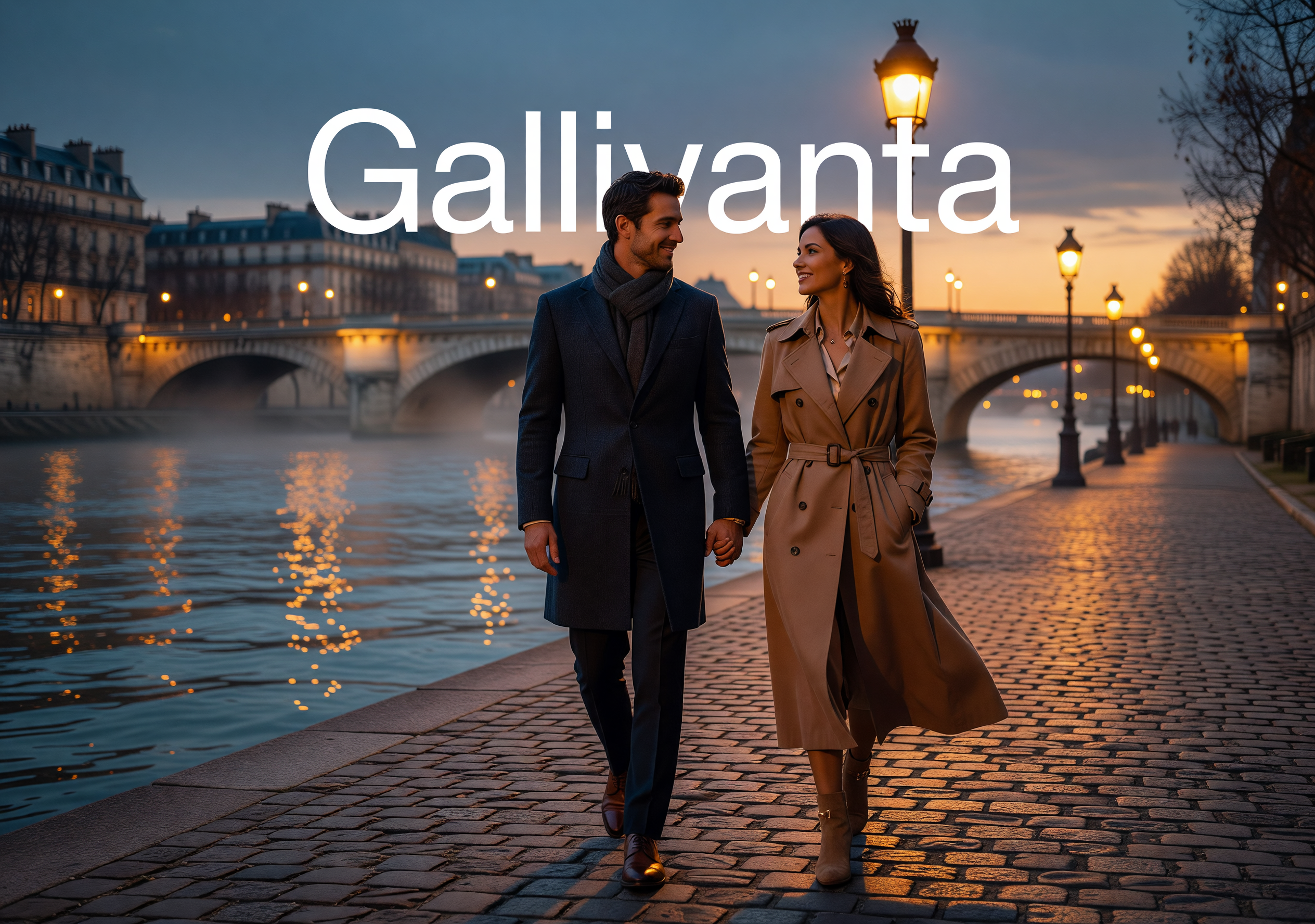 Seine sunset scene for an elegant Paris date walk