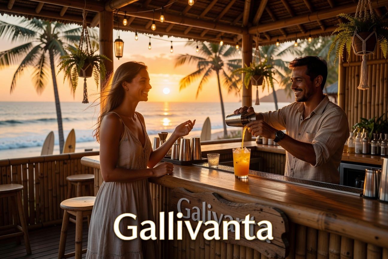 Solo female traveler enjoying sunset at Canggu beach club with confidence