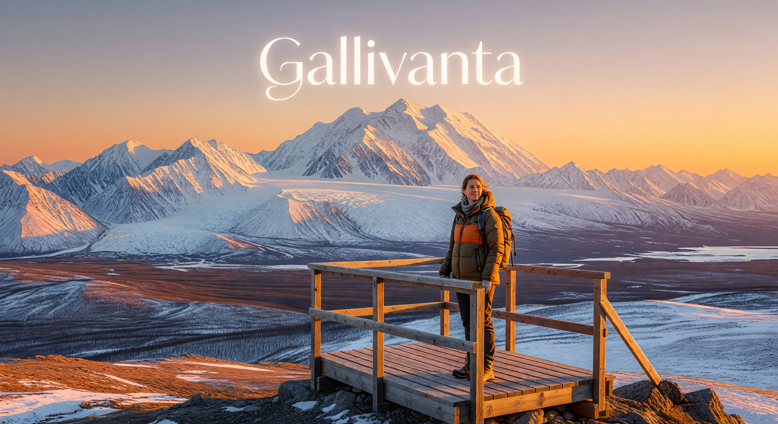 Romantic solo travel destination with Gallivanta branding