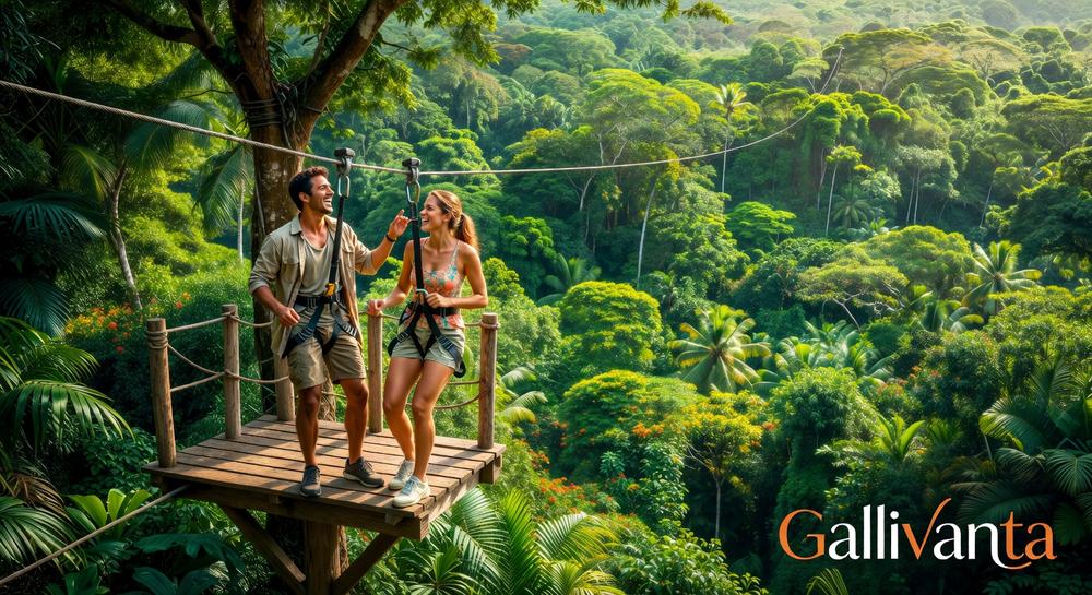 Modern travel dating connection scene with active adventure backdrop