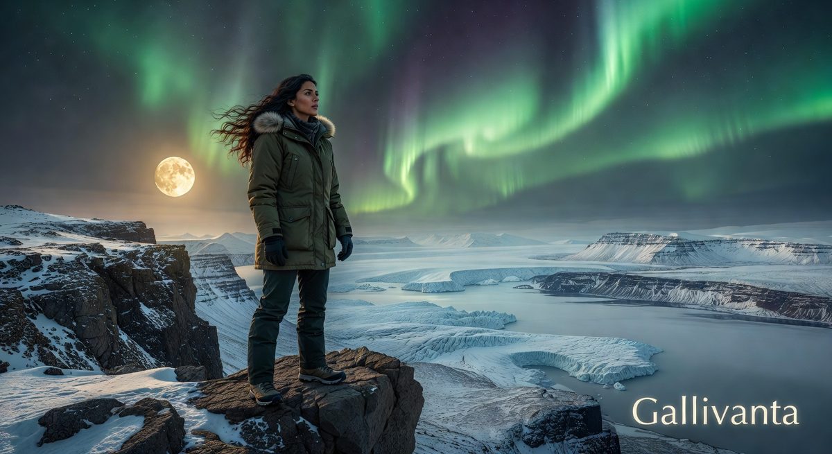 "Solo travelers bonding under the Northern Lights in Iceland, a magical destination for making connections"