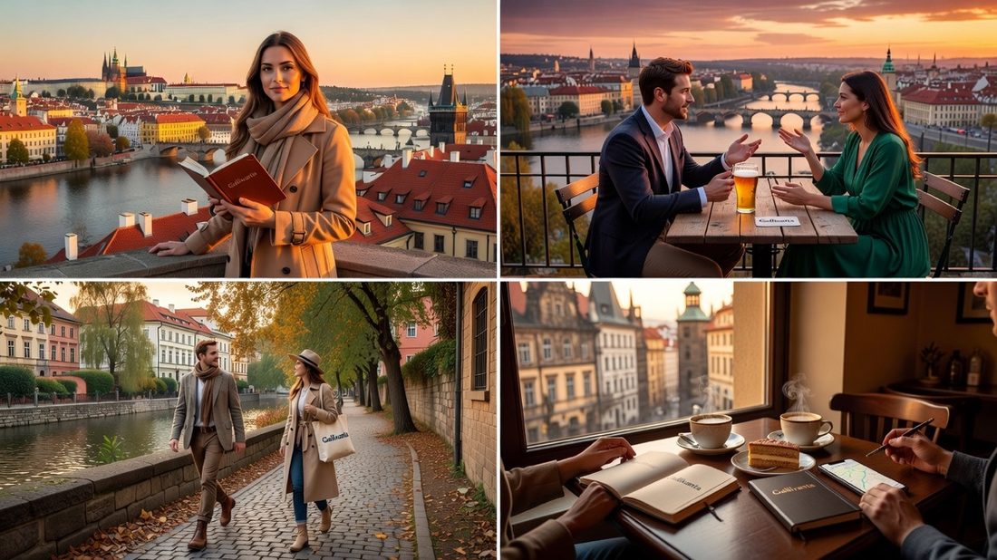 Letna Park sunset beer garden date overlooking Prague for solo travelers.